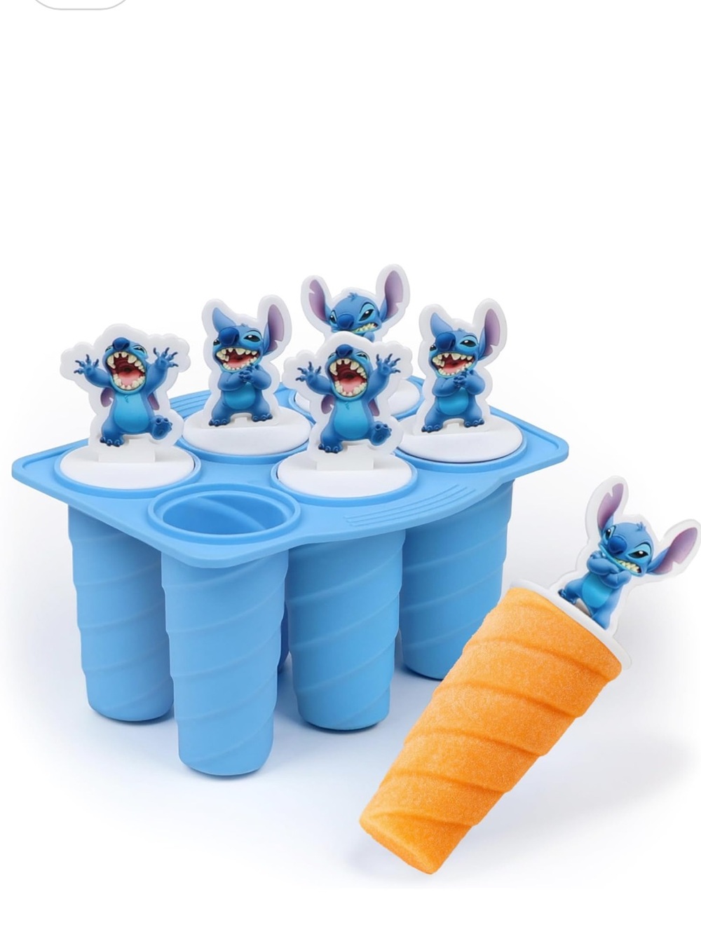 Disney Blue Stitch Silicone Popsicle Maker Set with Character Handles
